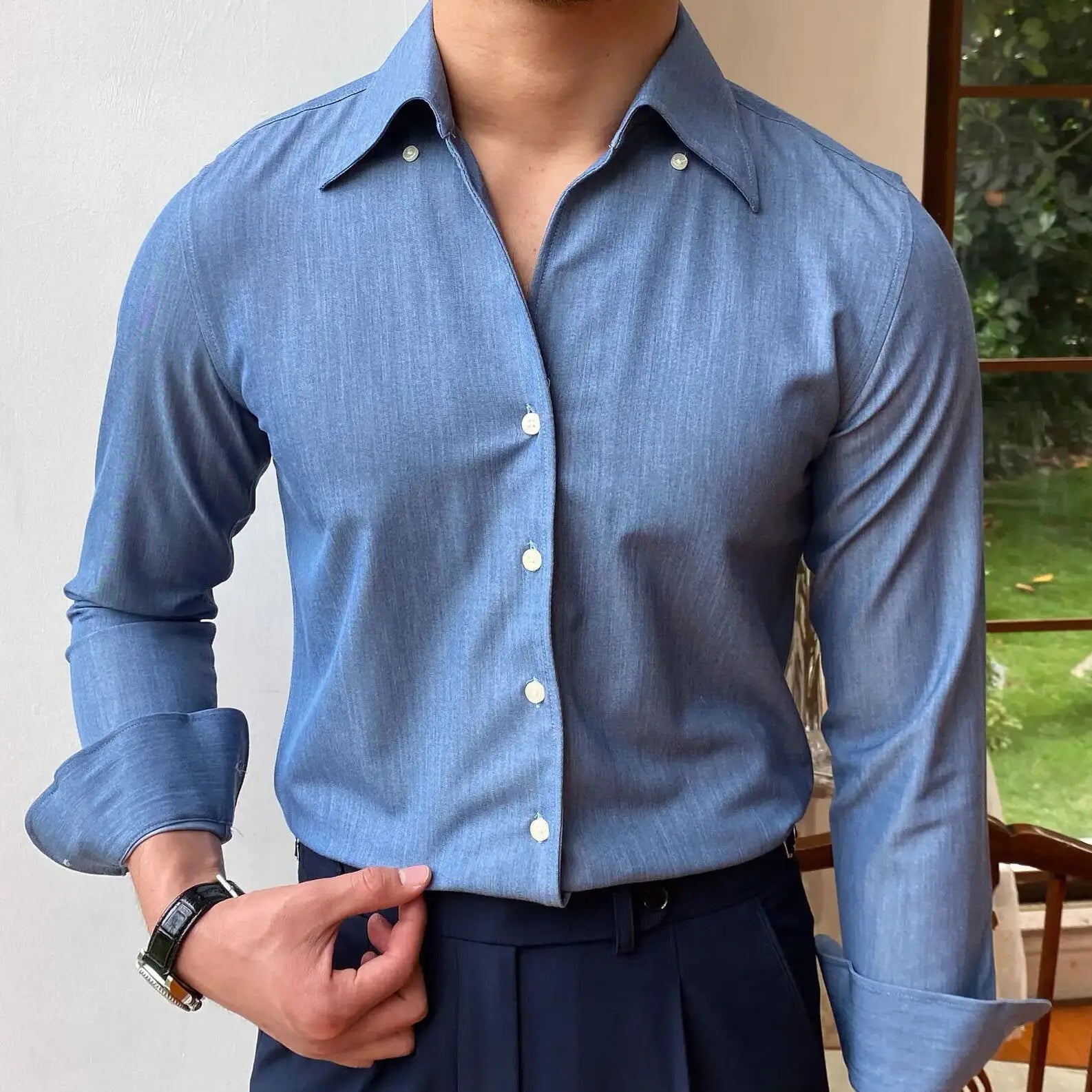 Men's Dress Shirt Looped LS033