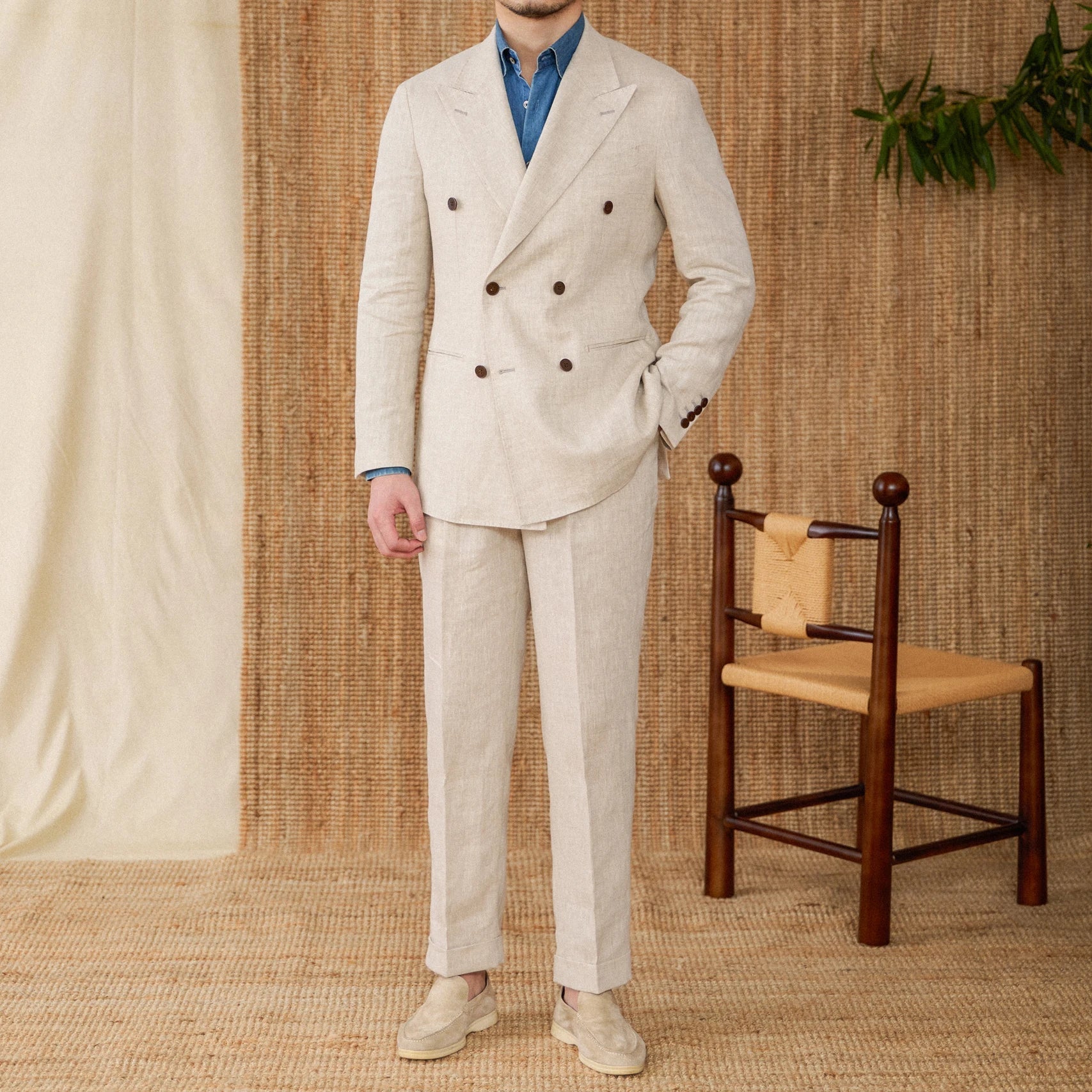 Veyron Linen Overlap Suit