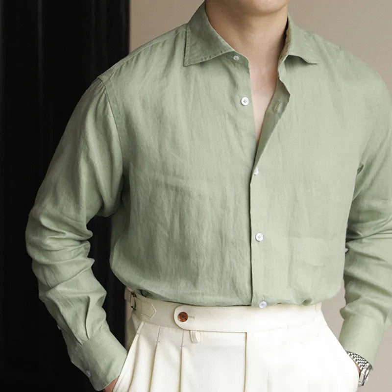 Looped LS033 Men's Linen Dress Shirt