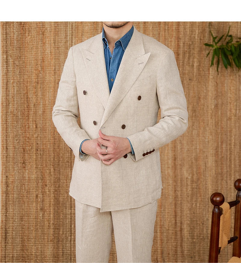 Veyron Linen Overlap Suit