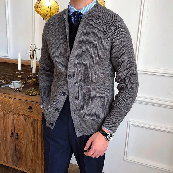 Looped Men's Knit Cardigan