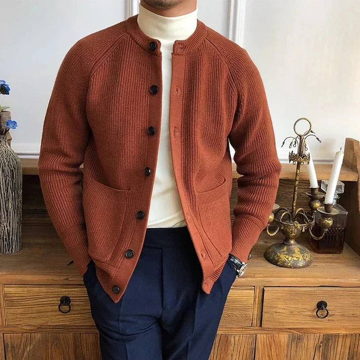 Looped Men's Knit Cardigan
