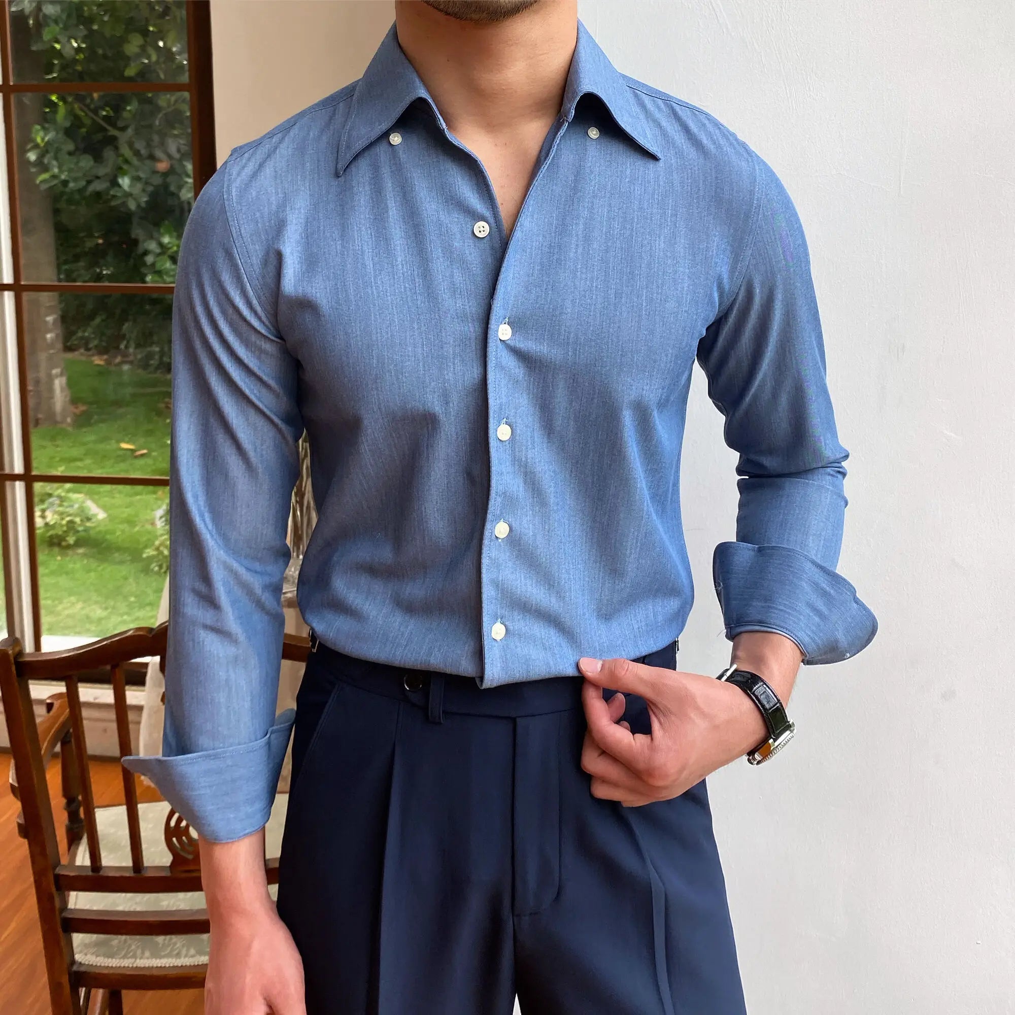 Men's Dress Shirt Looped LS033