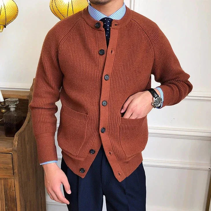 Looped Men's Knit Cardigan