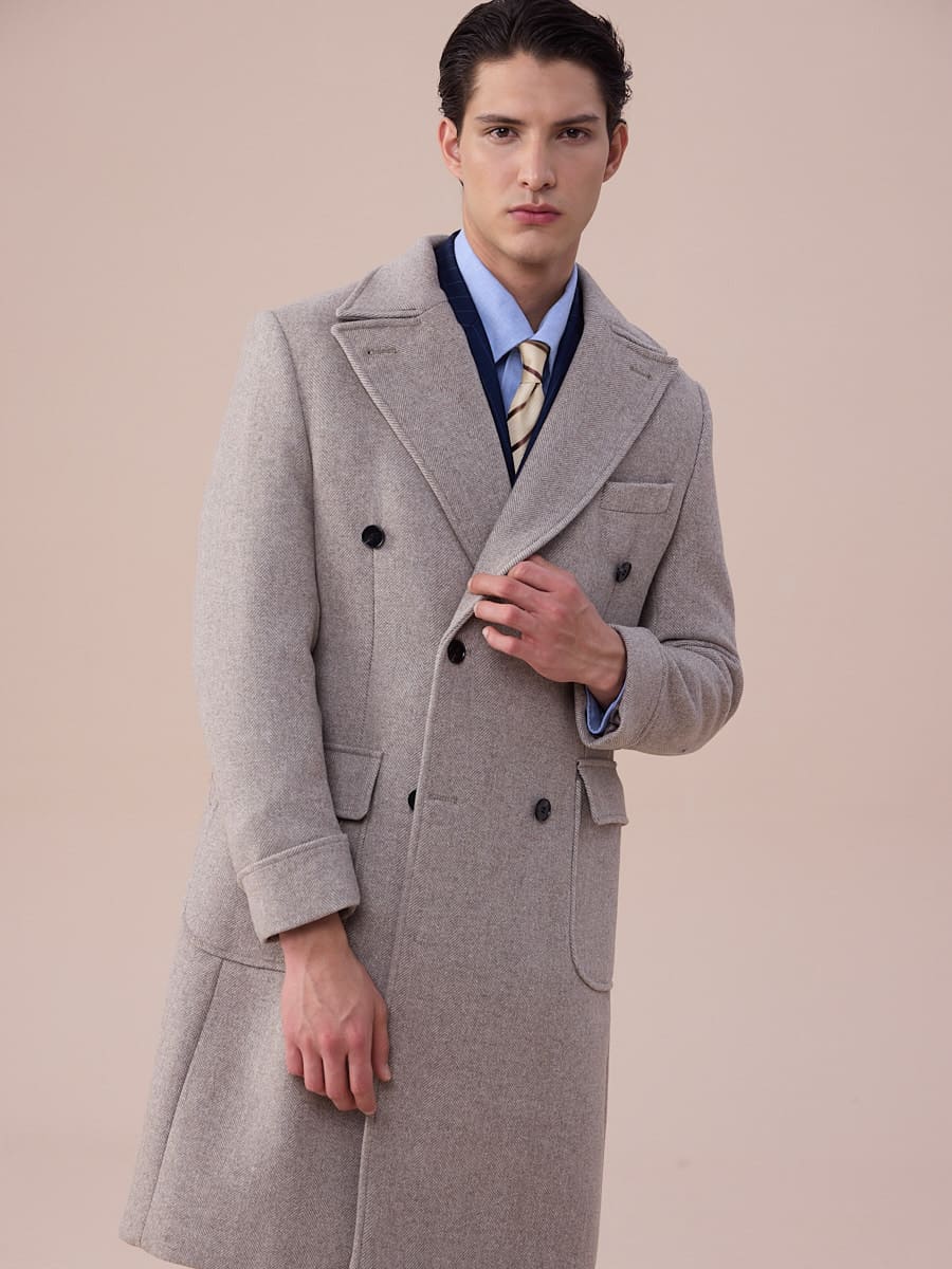 Wool Double-Breasted President Overcoat