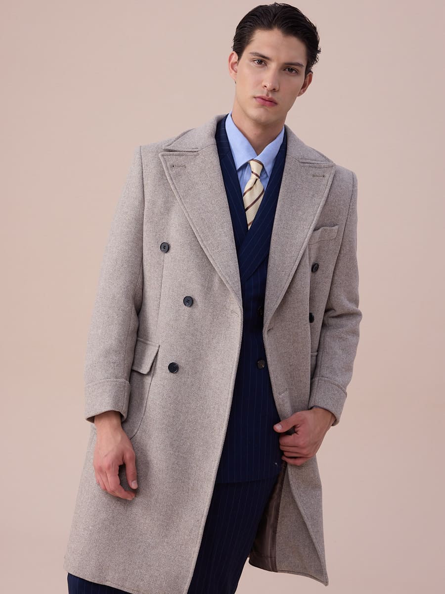 Wool Double-Breasted President Overcoat