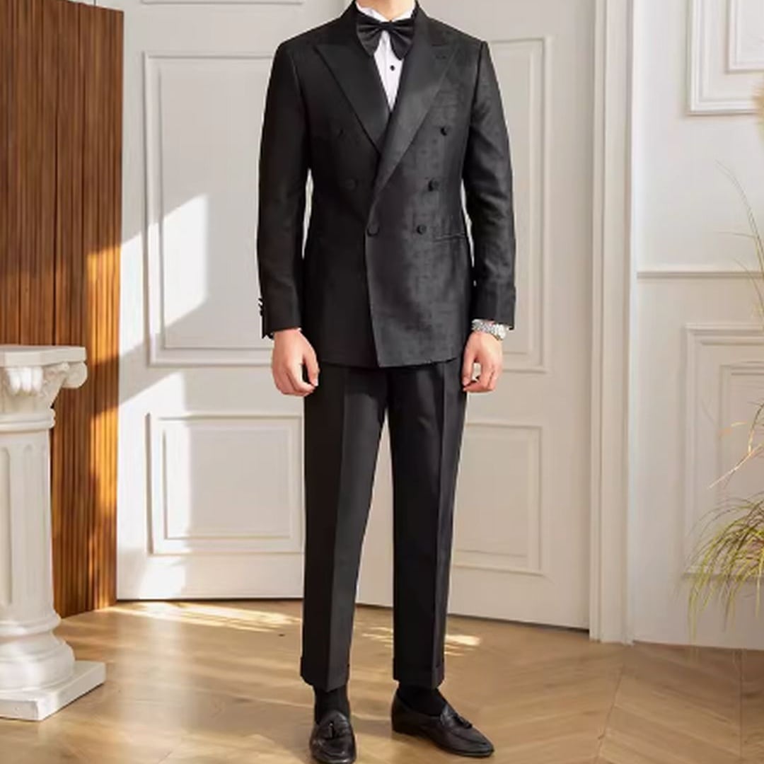 Grosseto Black Double-Breasted Tuxedo