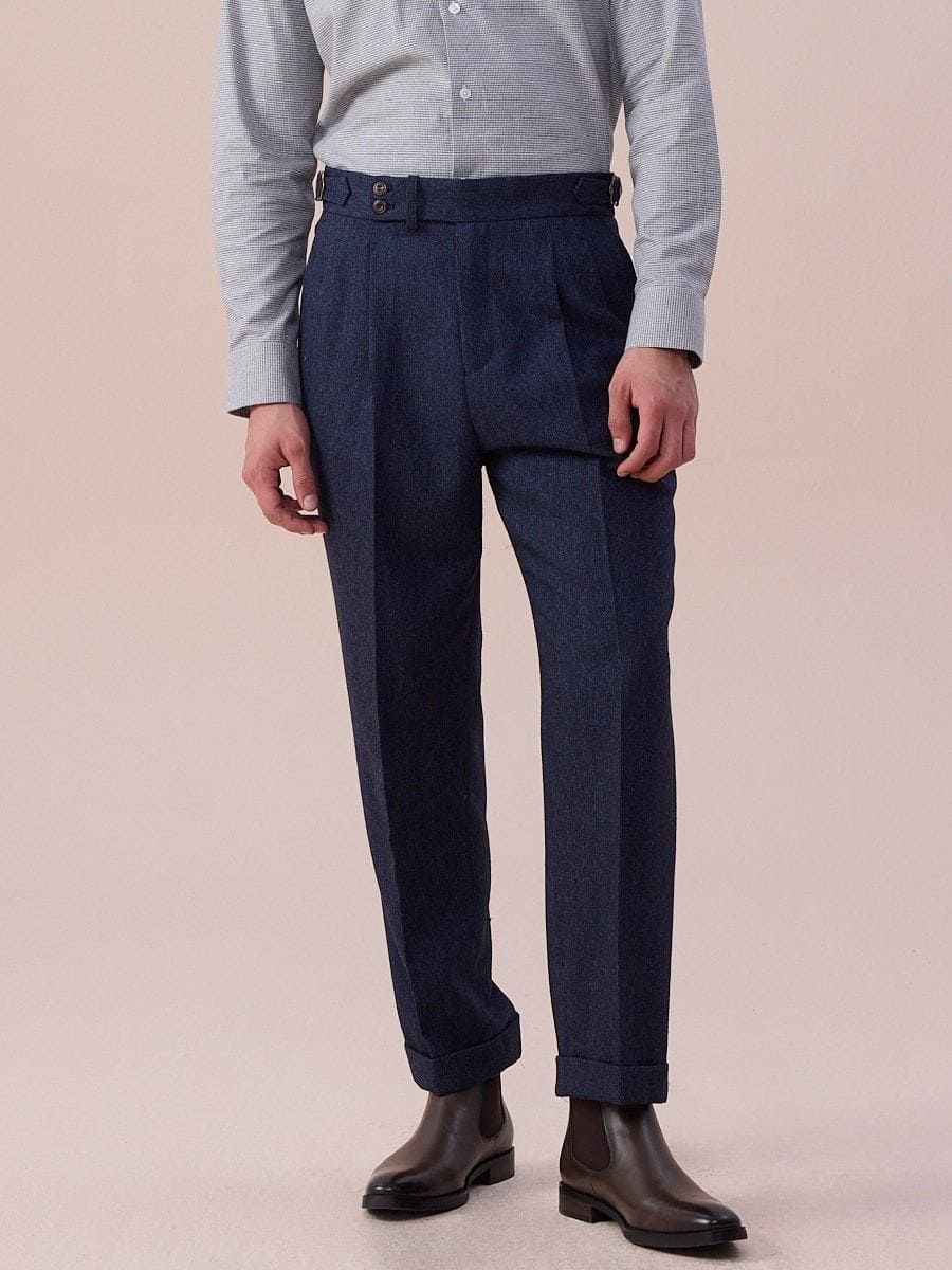 Ligúria Herringbone Wool Single-Breasted Suit