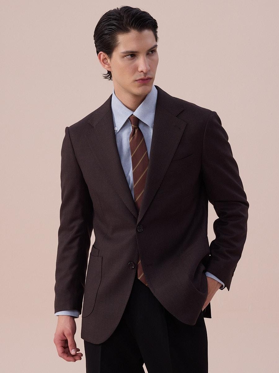 Glen Plaid Tailored Wool Blazer