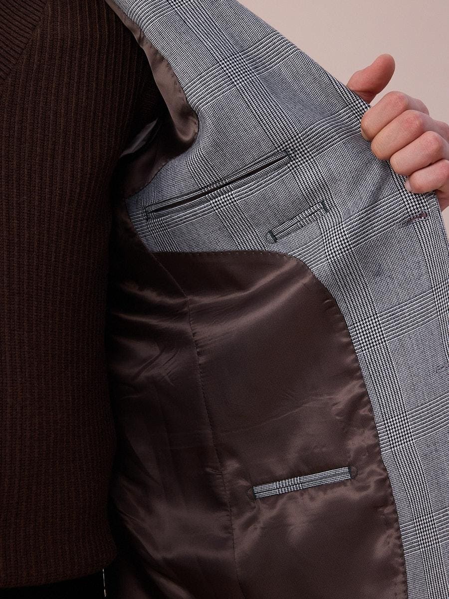 Glen Plaid Tailored Wool Blazer