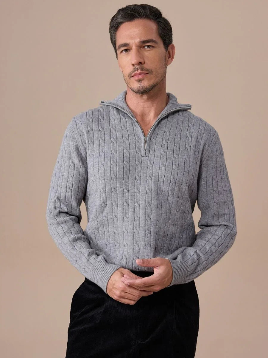 High Neck Textured Pullover