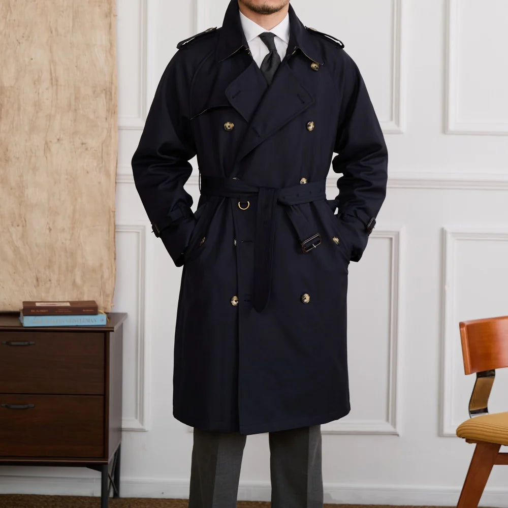 Regents Cotton Blend Double Breasted Trench Coat