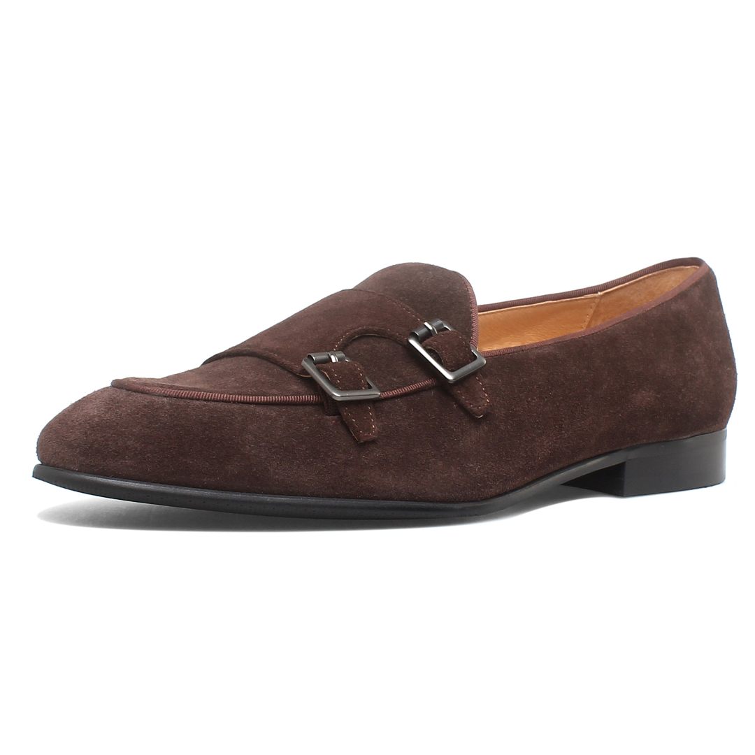 Men's Double Monk Strap Suede Loafer