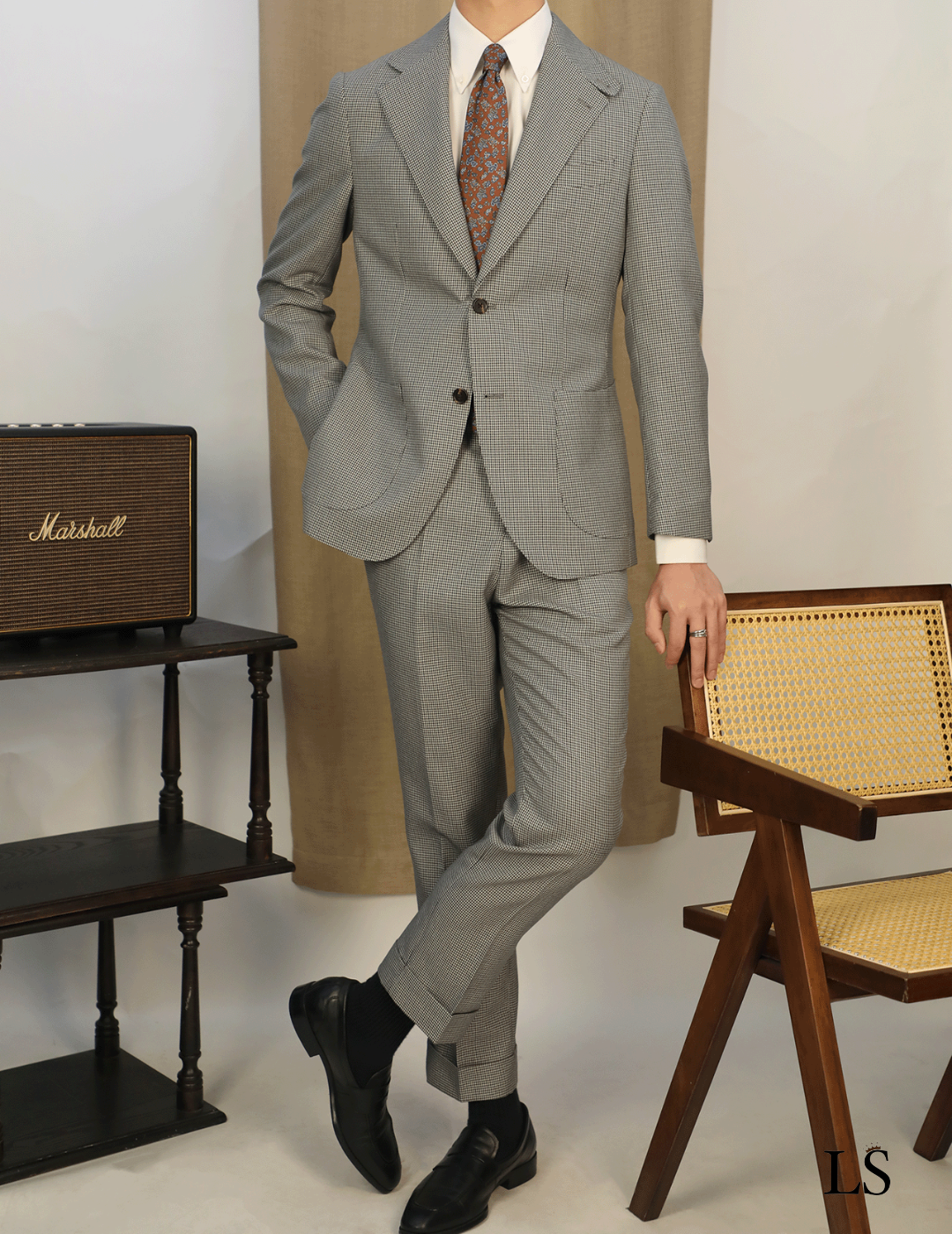 Two Button Check Suit LS027