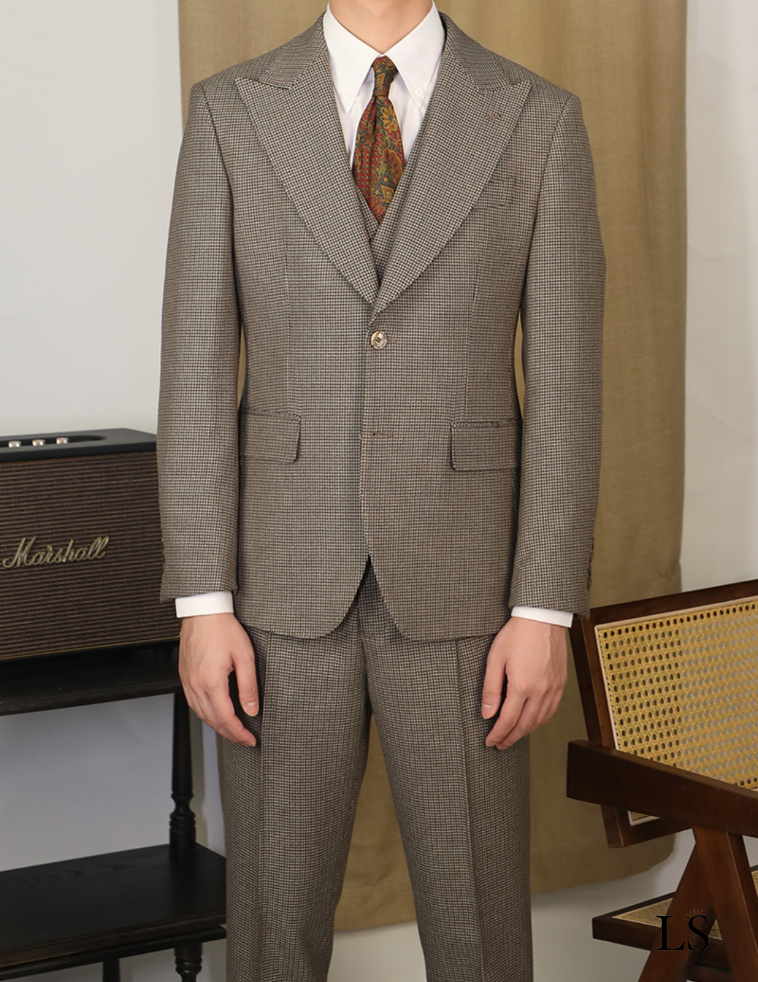 Three-Piece Houndstooth Suit