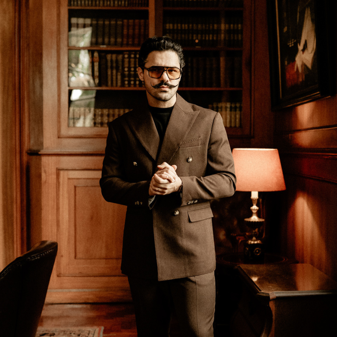 Double-Breasted Italian Suit Marsala