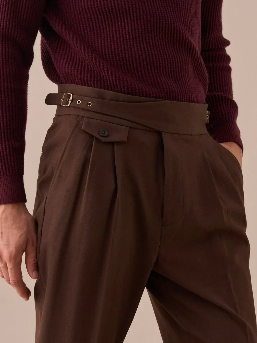 Sorano High Waisted Double Pleated Gurkha Pants