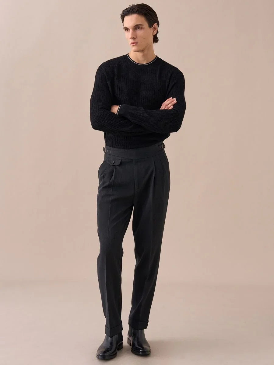 Sorano High Waisted Double Pleated Gurkha Pants