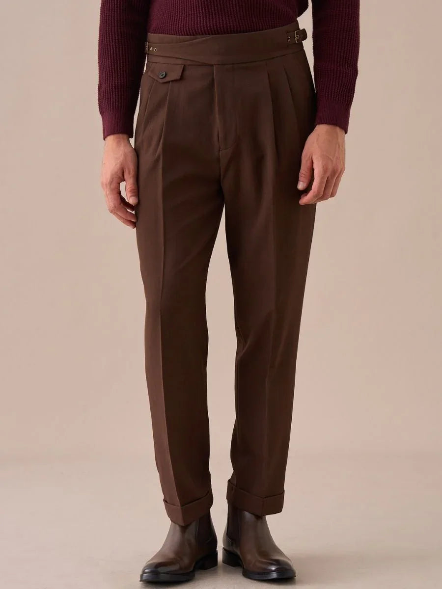 Sorano High Waisted Double Pleated Gurkha Pants