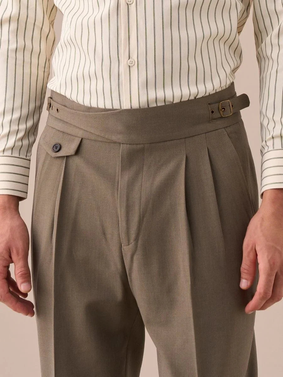 Sorano High Waisted Double Pleated Gurkha Pants