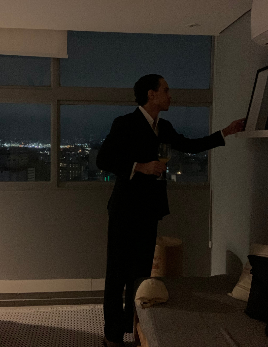 Traje negro genovés cruzado