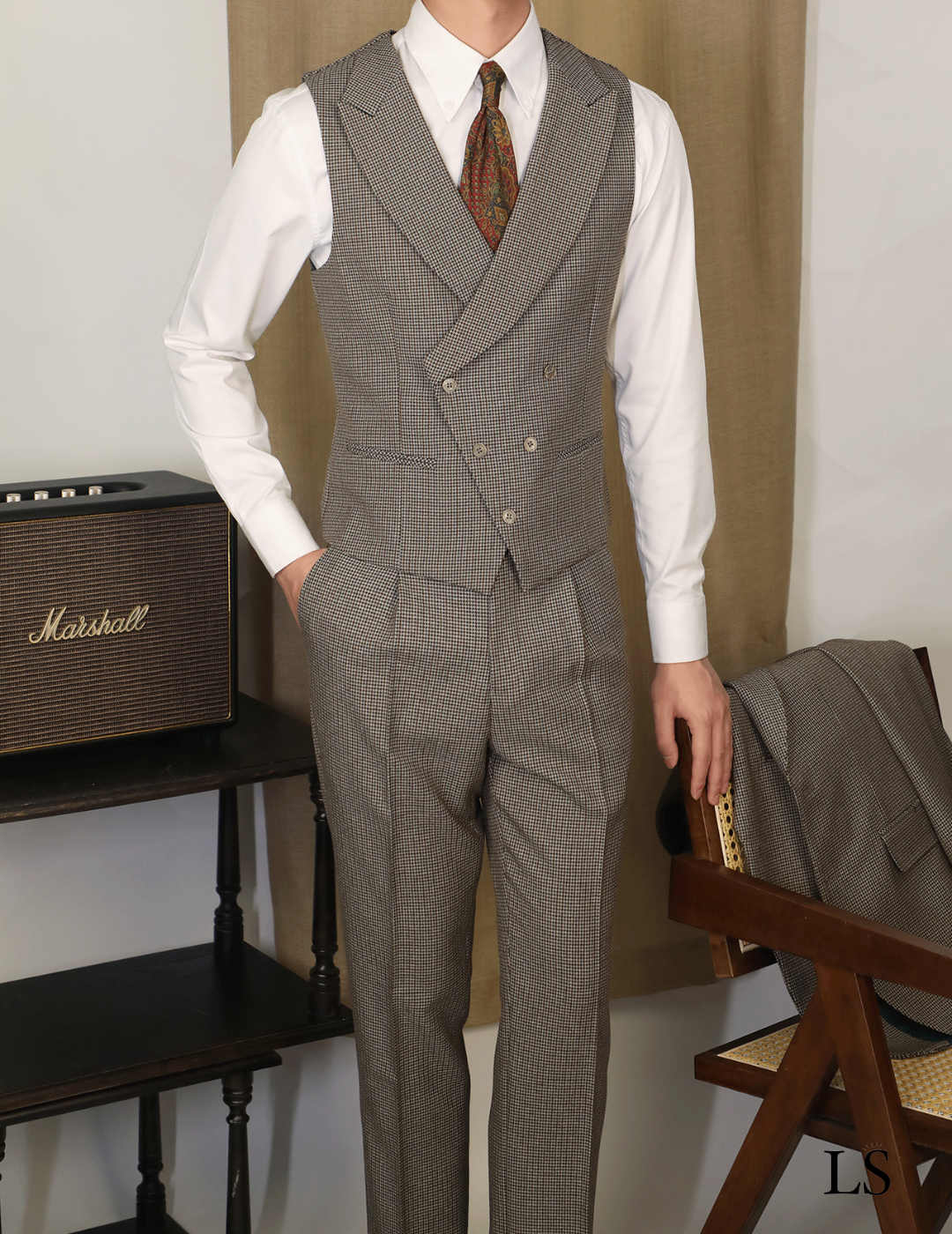 Three-Piece Houndstooth Suit