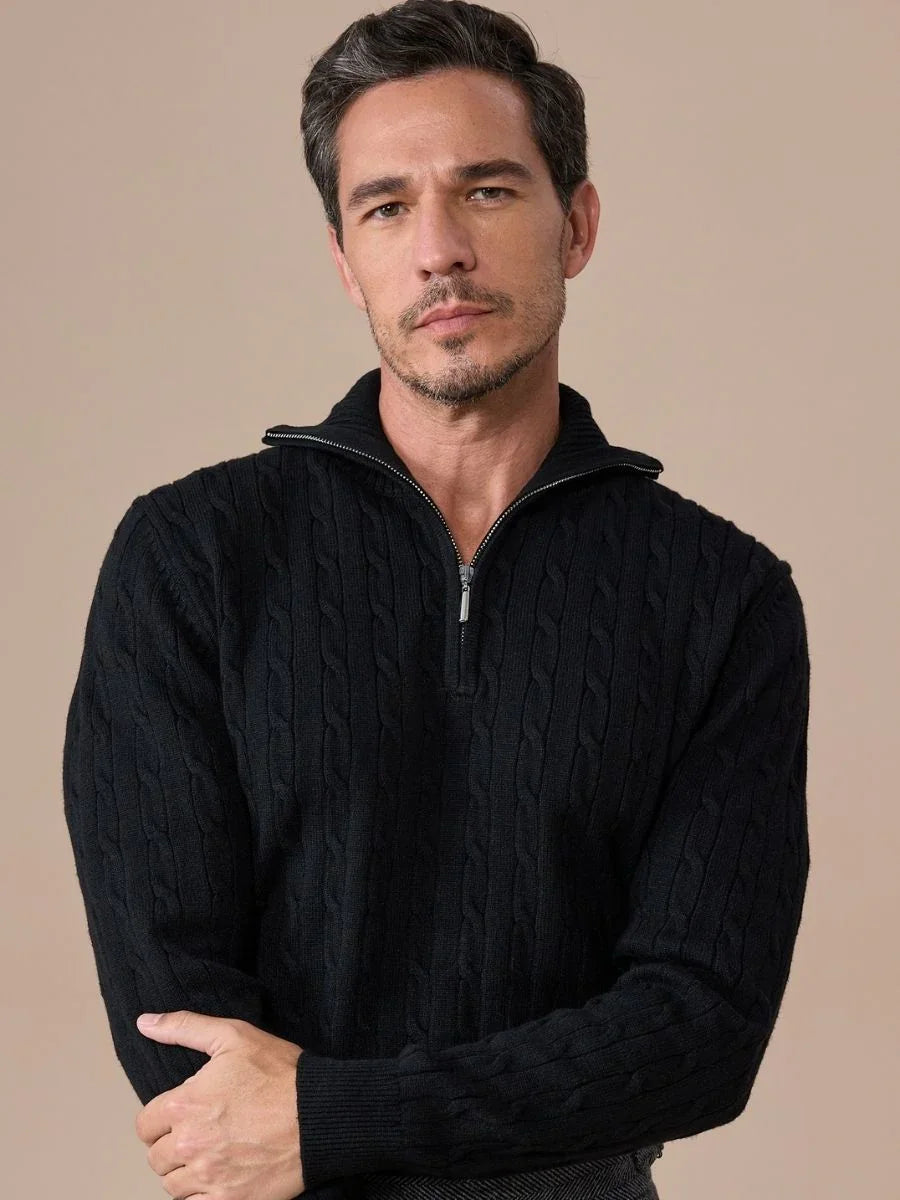 High Neck Textured Pullover