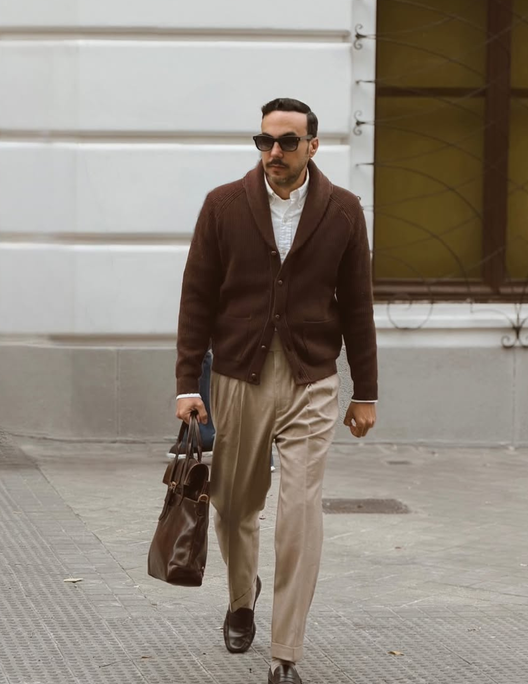 Men's Shawl Collar Wool Cardigan