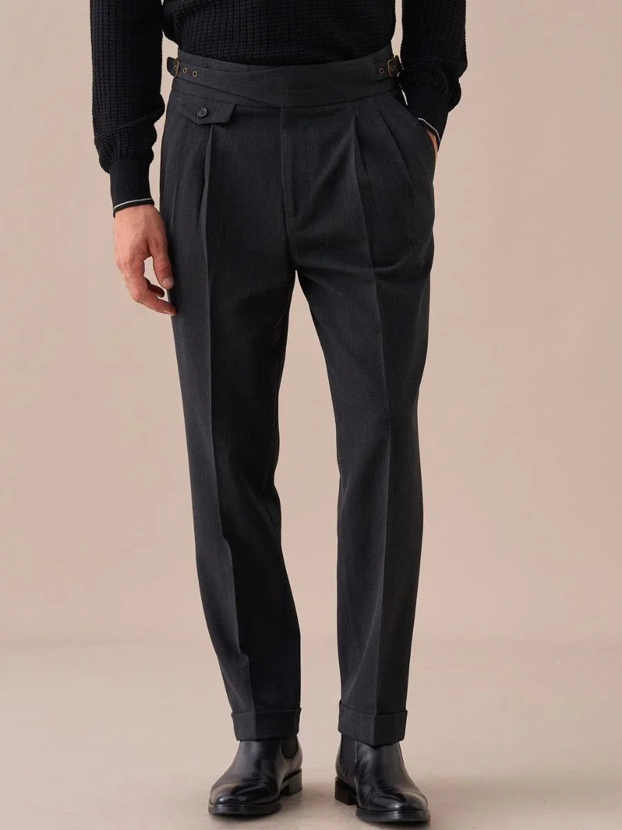 Sorano High Waisted Double Pleated Gurkha Pants