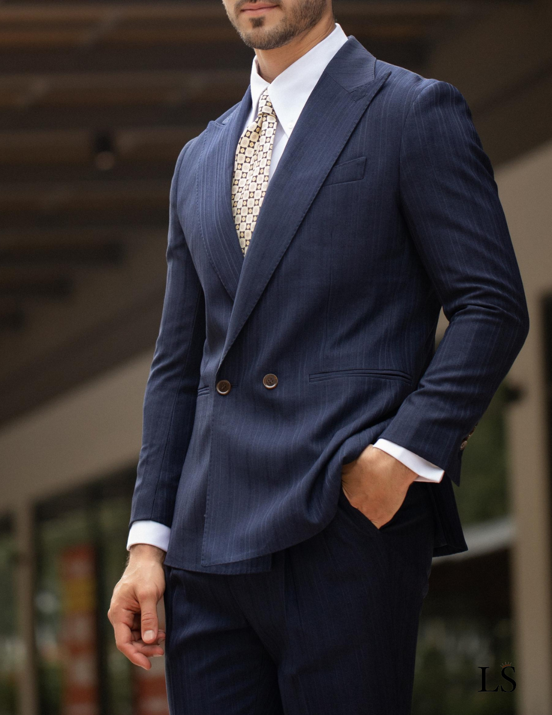 Riviera Linen Double-Breasted Suit