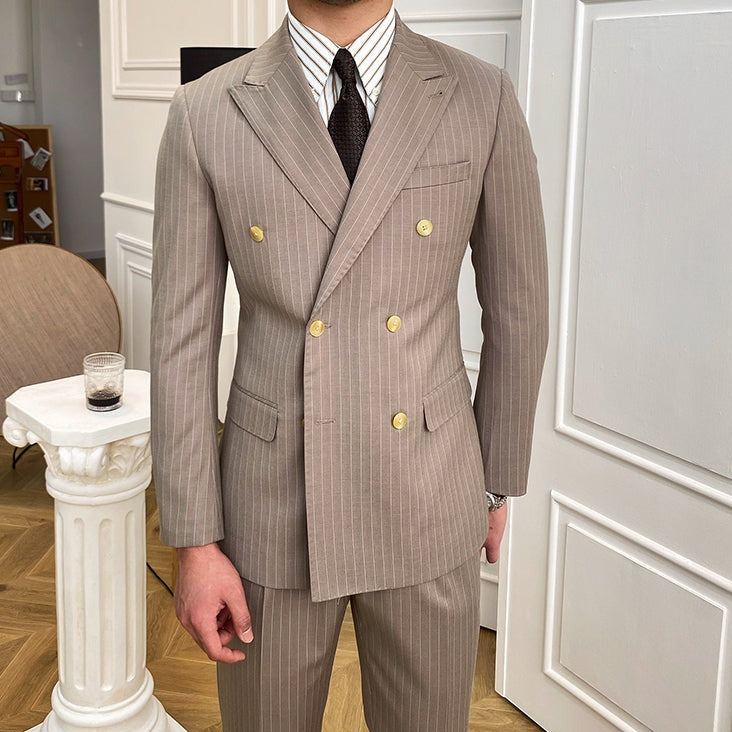 Double Breasted English Pinstripe Suit