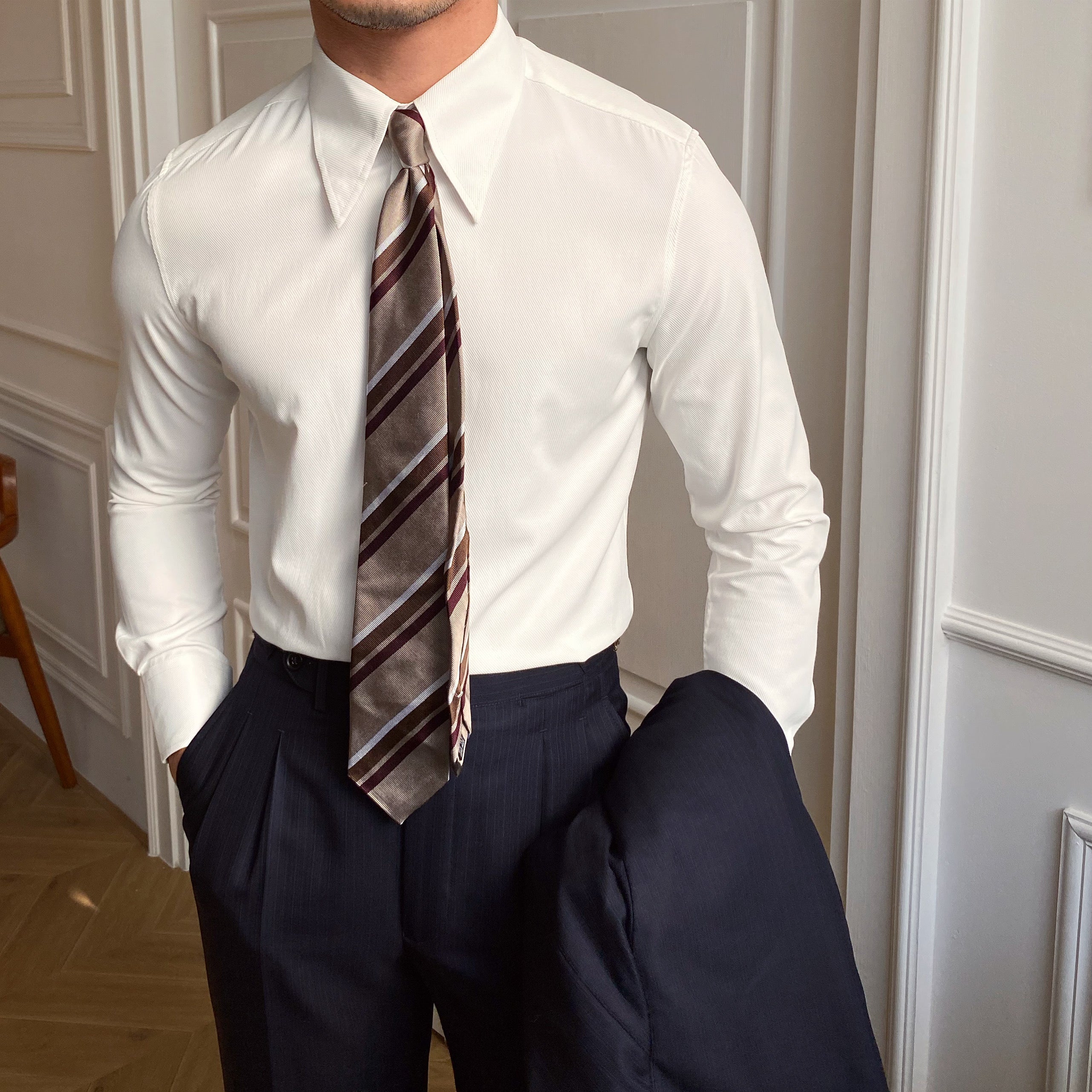 Men's Dress Shirt Looped LS020