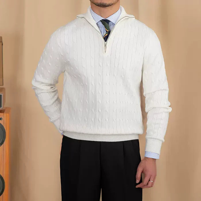 High Neck Textured Pullover
