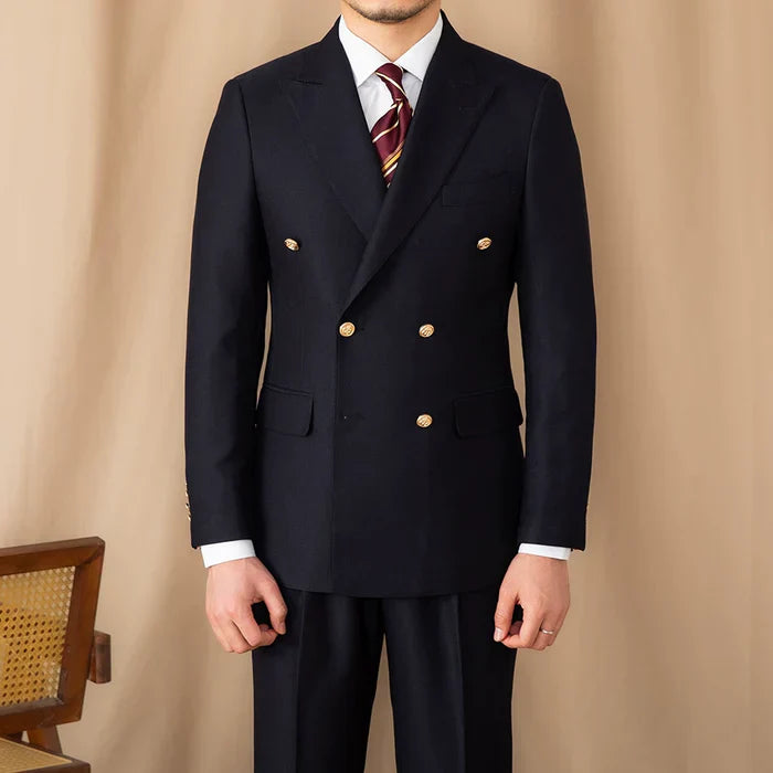 Overlap Suit with Gold Buttons