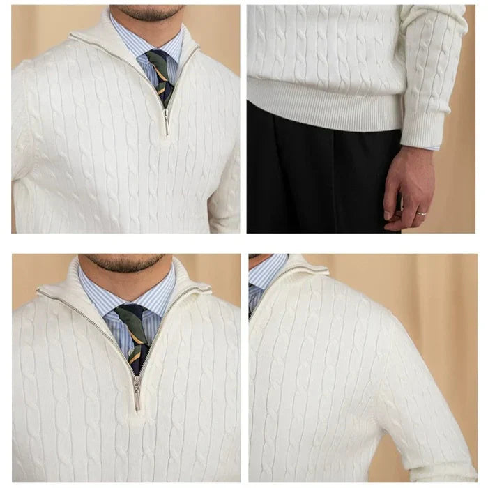 High Neck Textured Pullover
