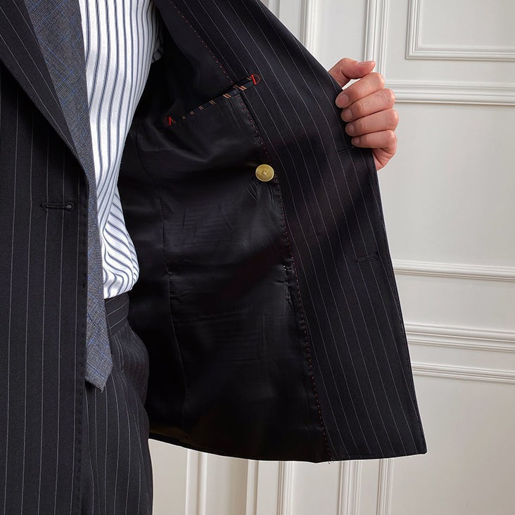 Double Breasted English Pinstripe Suit