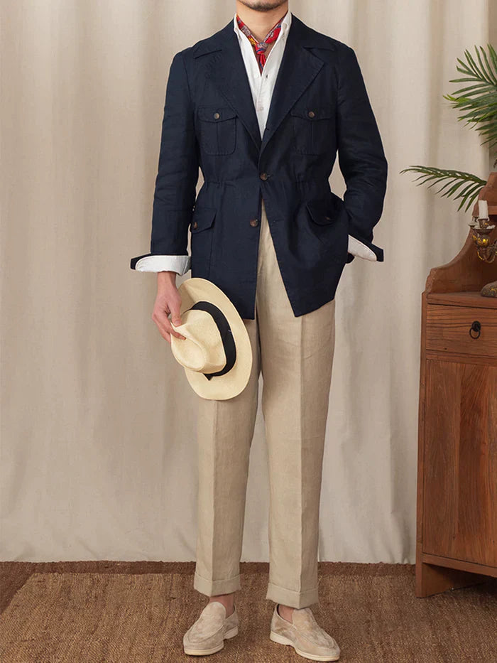 Pure Linen Safari Jacket