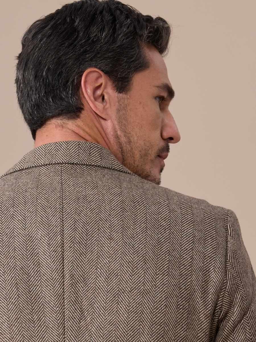 Venice Double Breasted Herringbone Wool Suit