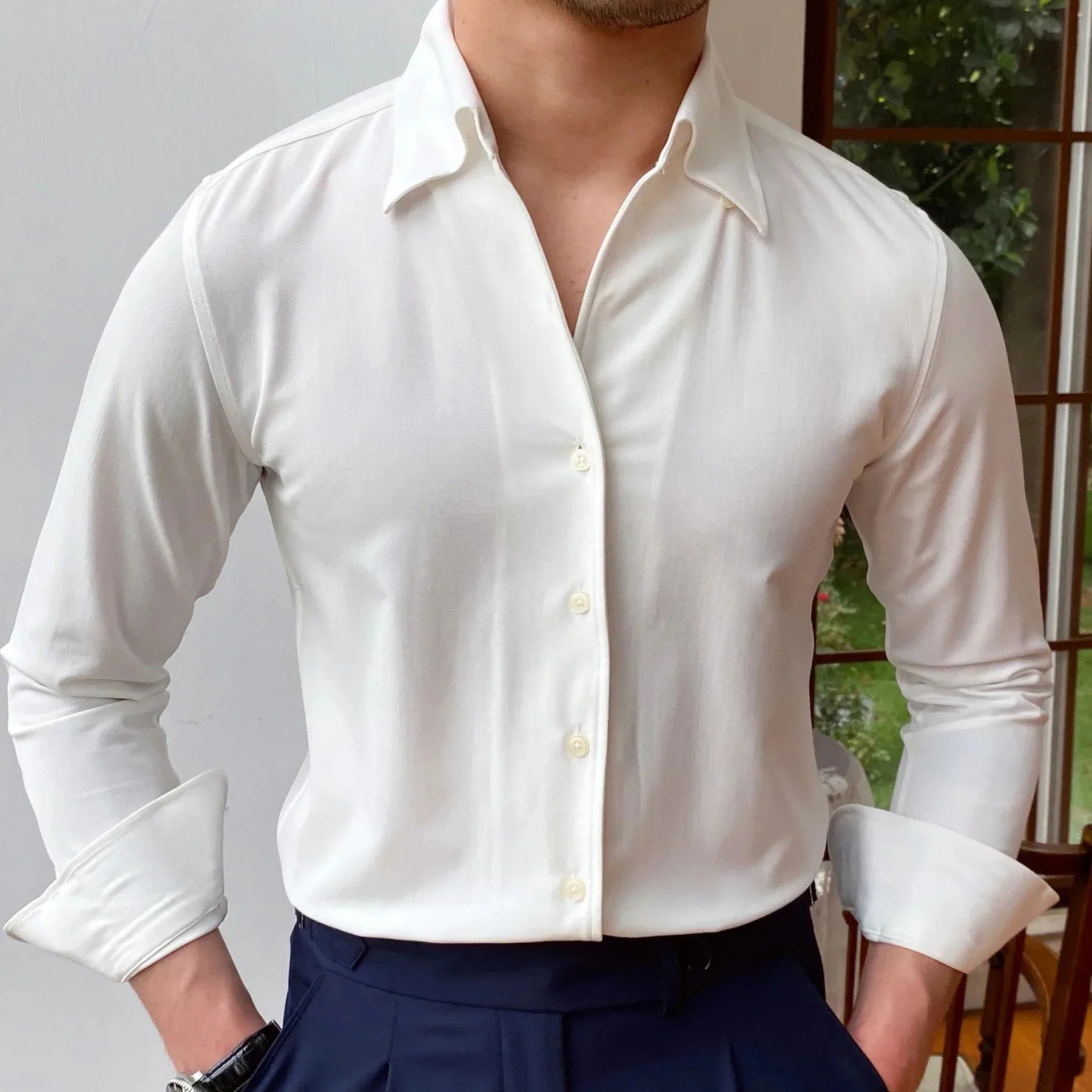 Men's Dress Shirt Looped LS033