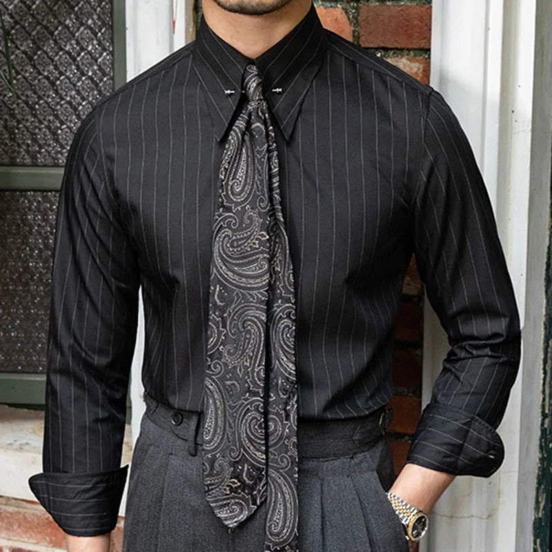 Striped Shirt with Pin