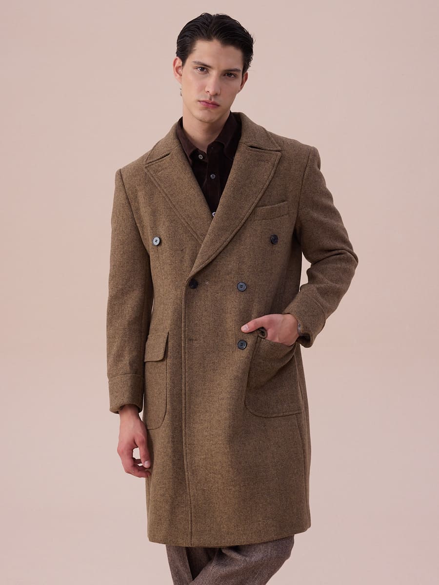 Wool Double-Breasted President Overcoat