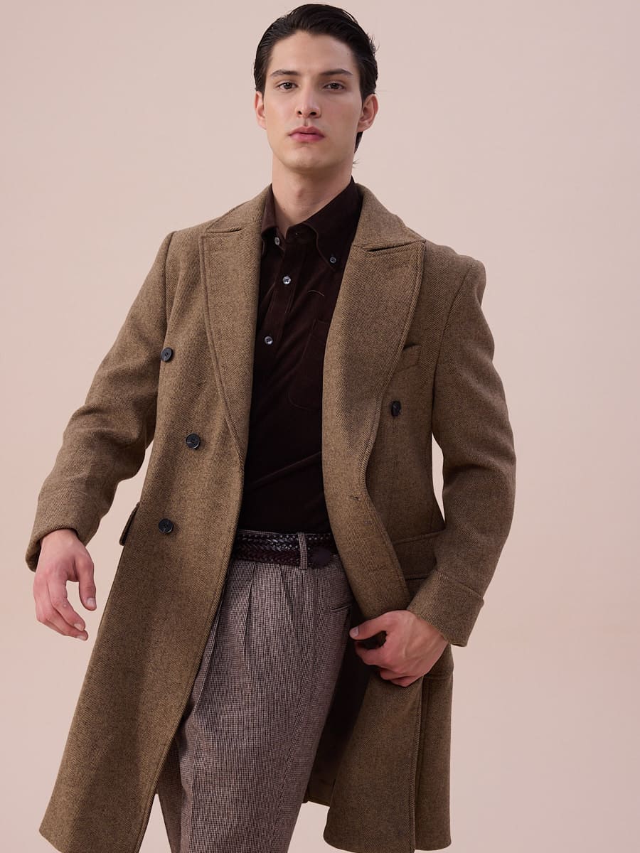 Wool Double-Breasted President Overcoat