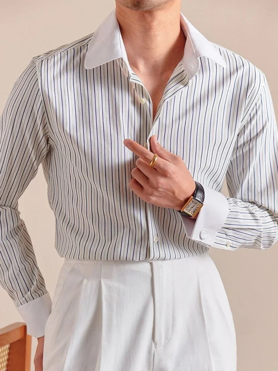 Loops Sarule French-Cuff Stripe Shirt